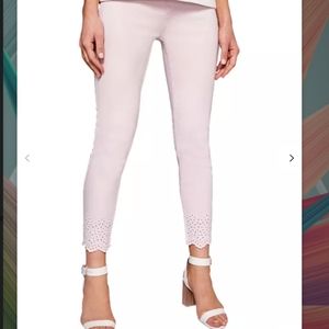 NWT Ted Baker Massiee Embroidered-hem Skinny Jean